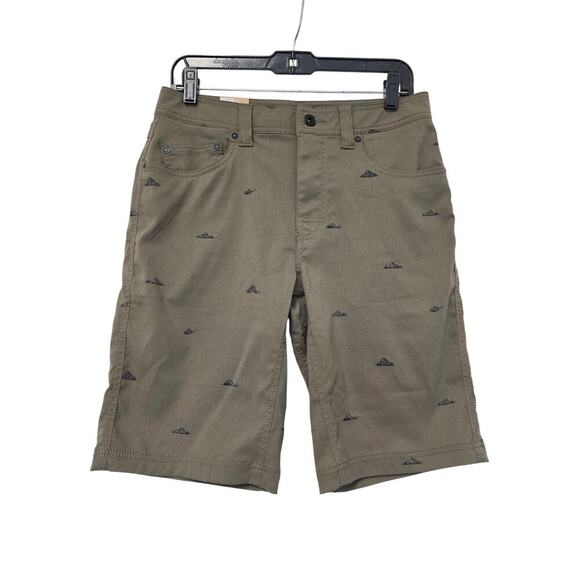 Prana Men's Brion Shorts Olive Green Size 30 Green Mountain Print NEW - Picture 6 of 6
